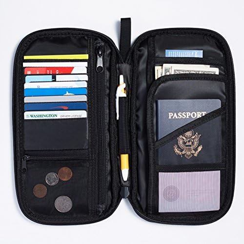אמזון יסודות מארגן ארנק דרכון נסיעות-10 על 5 אינץ', שחור