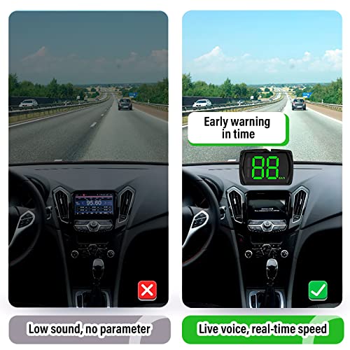 מד מהירות דיגיטלי לרכב: תצוגת ראש למעלה מד מהירות דיגיטלי לרכב עם עדכוני מהירות מייל / שעה בזמן אמת, מד