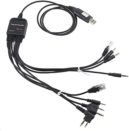 Zerone 8 ב 1 כבל תכנות USB רב -פונקציונלי תואם לקנווד/קוואנשנג/HYT/Motorola Talkie Talkie