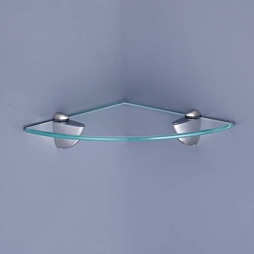 קס אמבטיה פינה משולש מזג זכוכית מדף 8 ממ-עבה שירותים קיר הר מוברש ניקל, ב. ג. 3100-2