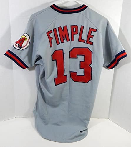 1987 אנג'לס קליפורניה ג'ק Fimple 13 משחק השתמש בג'רזי גריי 42 DP22405 - משחק משומש גופיות MLB