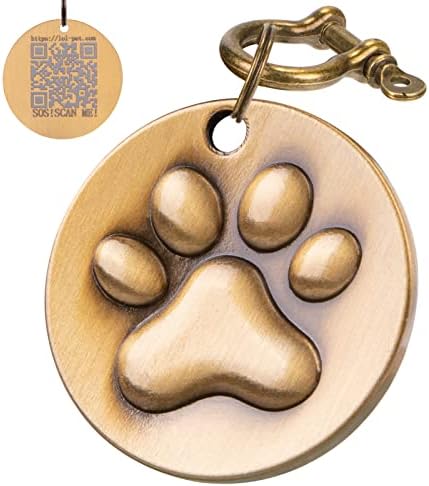 LLPARTY QR קוד מזהה PET תגי תגי כלבים, פרופיל מקוון הניתן לשינוי, דף חיית מחמד מקוון בחינם, תלת