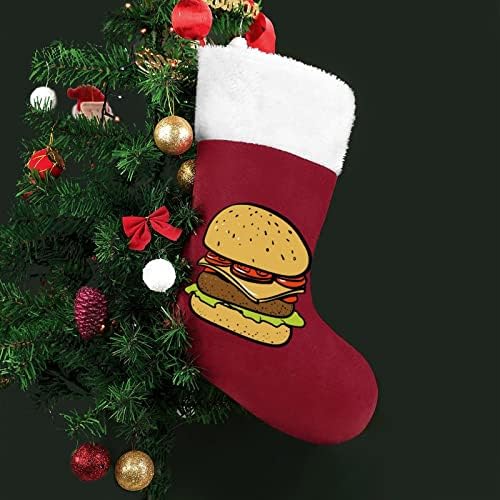 המבורגר מזון מהיר חג המולד תלויים גרבי גרביים לעץ עץ חג המולד תפאורה ביתית