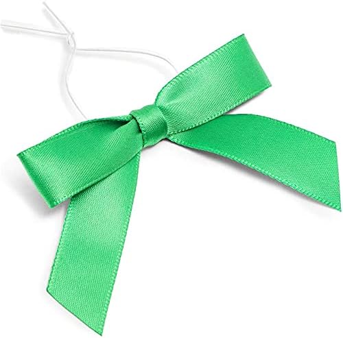 ירוק סאטן קשת טוויסט עניבות לטיפול שקיות