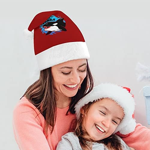 אורקה לווייתן רוצח לווייתנים חג המולד כובע רך קטיפה סנטה כובע מצחיק כפה עבור חג המולד לשנה חדשה חגיגי