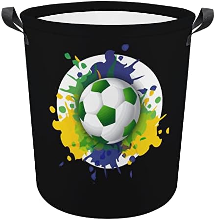 כדורגל ברזיל של לאומי דגל גדול כביסת מתקפל סל כביסה עמיד אחסון סל צעצוע ארגונית