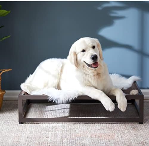 Füzi מיטת כלב הגור למעלה, גדולה, בוץ - קירור מיטת כלבים מוגבהת עם מסגרת מתכת - מיטת כלבים מוגבהת חיצונית - מיטת