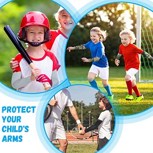 יאהנדה 10 זוגות שרוולי זרוע לילדים הסוואה פעוטות מוצקים של ילד הגנה על UV שרוולי קירור אנטי להחליק נוער