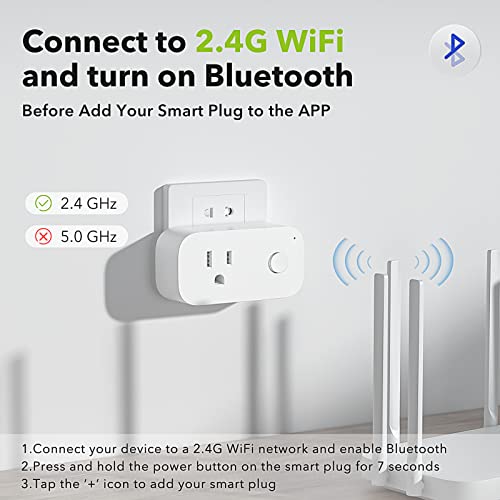 BN-Link Wi-Fi Plug Outlet התואם ל- Alexa, Echo ו- Google Home, שלט רחוק, פונקציית טיימר, אין צורך ברכזת,