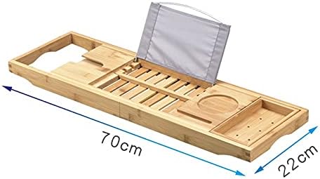 להארכה במבוק אמבטיה נושא כלים מגש מתכוונן בית עץ אמבטיה מגש ספר יין לוח מחזיק קריאת מדף