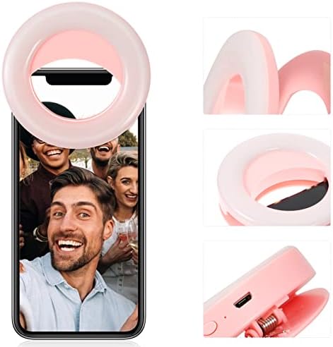 אוסלאדי נייד טבעת אור נטענת מעגל קליפ על סלפי טבעת אור עבור מחשב טלפון זום מפגש איפור ונשים נוער בנות