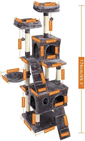 וולנוטה רב-רמת חתול עץ בית לשחק מטפס פעילות מרכז מגדל ערסל דירה ריהוט שריטה הודעה לגורים