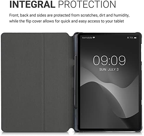 מארז KWMobile תואם לסמסונג גלקסי לשונית S7 Plus/Tab S7 Fe - Case Slim PU Tablet כיסוי Tablet עם