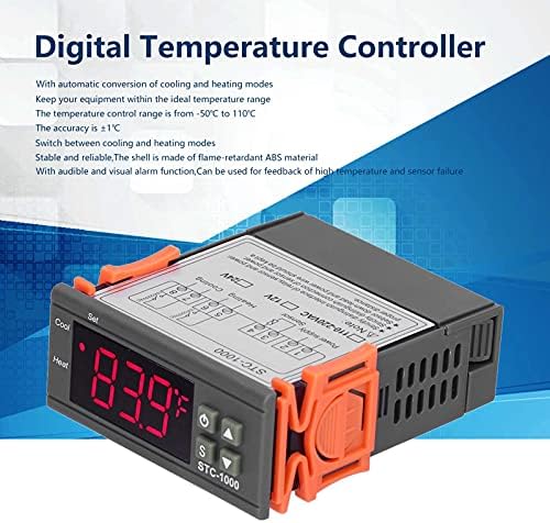 STC-1000 כל מבקר הטמפרטורה הדיגיטלית המטרות, קירור וחימום תרמוסטט עם חיישן NTC לחממת חממה של מקרר
