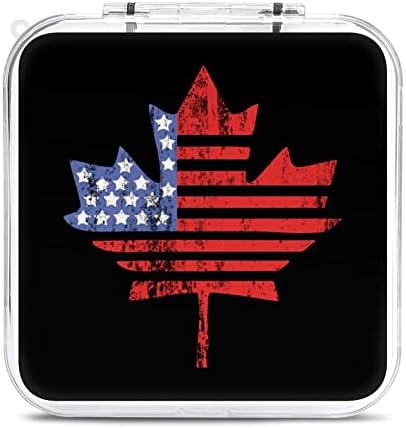 ארהב קנדה קנדה דגל מייפל קלף משחק מארז אטום הלם מחזיק כרטיסי משחק מחזיק 6 חריצים אחסון תיבת מגן