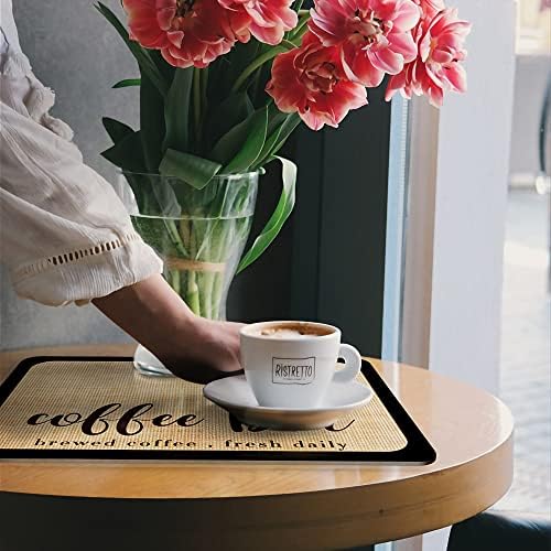 מחצלת קפה וודיבר 15 על 12 אינץ ' סופר סופגת מחצלת ייבוש מהיר לייבוש כלים לאביזרי בר קפה, מכונת קפה,עיצוב שולחן