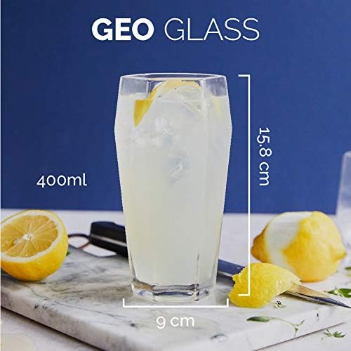 שורש 7 זכוכית כדור גבוהה גיאומטרית שקופה 14 אונקיות, כוס בירה מלאכה בהתאמה אישית, זכוכית ייחודית למים,