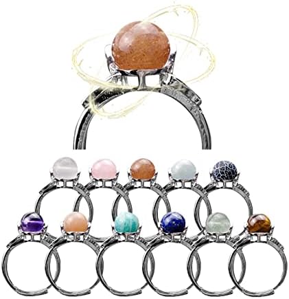 טבעות נישואין לנשים מצופה לבן מכסף טבעי טבעת טבעת טבעת טבעת סיבוב מתכוונן חרוזי קריסטל מתכווננים