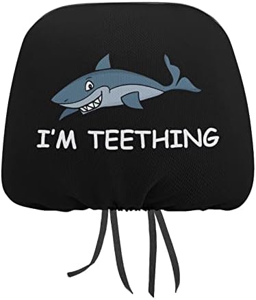 כריש בקיעת שיניים מכסה משענת ראש אוניברסלית כיסוי ראש רכב רך מושב מנוחה כיסויי מושב אביזרים