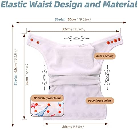 חיתולי בד לתינוקות בגודל אחד גודל מתכווננת חיתולי כיס הניתנים לשימוש חוזר לתינוקות לבנות ובנים 5 חבילות