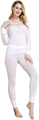 VIAMULION נשים משי תחתונים תרמיים מכנסיים בתחתית פרמיום בשכבת בסיס מרופדת