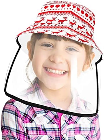 כובע מגן למבוגרים עם מגן פנים, כובע דייג כובע אנטי שמש, דגל דפוס קריקטורה אדום