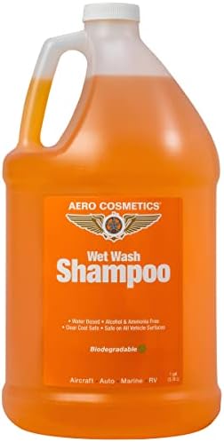 Aero Cosmetics Shampoo Wash Wash 1 גלון עם סבון שטיפת מכוניות עטור ועדין, עובד עם תותח קצף או שטיפות דלי.