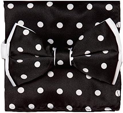 עניבת פרפר מטפחת סט פולקה דוט עיצוב מוצק צבע עניבת פרפר & מגבר; ממחטה עם נקודות