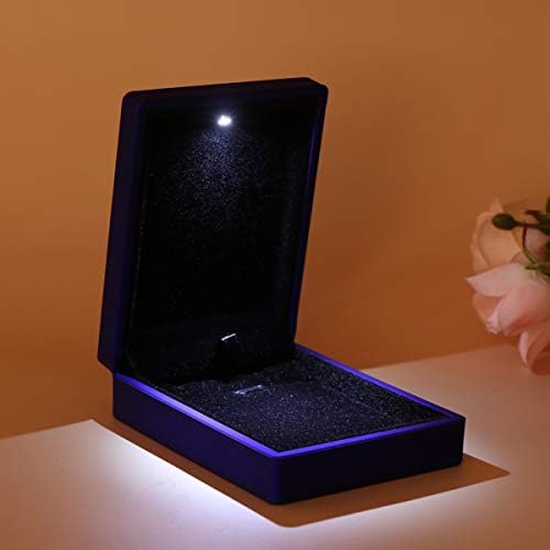 קופסא מתנת תכשיטי תכשיטים הוביל מקרה תכשיטי עגילי תליון תיבת מקרה עם אור עד יום הולדת יום נישואים