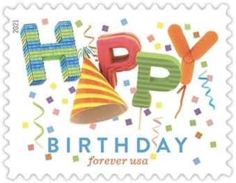 2021 יום הולדת שמח לנצח מחלקה ראשונה בולי דואר,חגיגה, הזמנות, חתונות, ימי הולדת, יום נישואים, חג, אירוסין, עבודה
