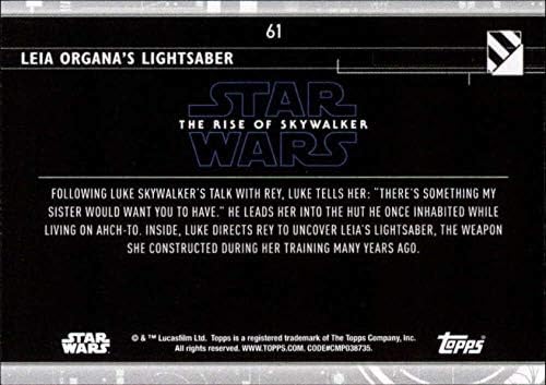 2020 Topps מלחמת הכוכבים עלייתו של Skywalker Series 261 Leai Lightsaber Luke Skywalker, כרטיס המסחר של ריי