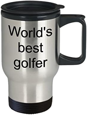 ספל נסיעות גולף הטוב ביותר של עולמות - ספל קפה גולף נושא גולף - מתנות לגולף מבוגר סבא אוהב