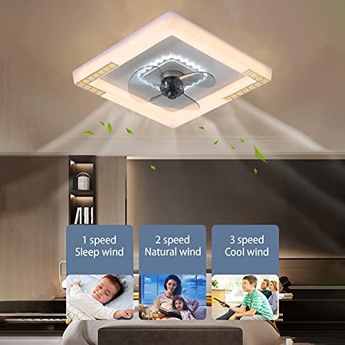 מאוורר LED Cutyz עם תאורת תקרה ותאורת מאוורר אילם שלט רחוק