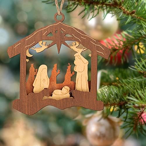 קישוטי עץ חג המולד של חג המולד, קישוטי סצנת ניווט, קישוטי תלייה מעץ, מתנת השראה דתית לנוצרים, חברים ובני