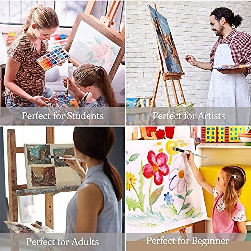 SDGH 10 PCS מברשות צבע אמנותיות כוללות מארז נשיאה, לילדים, אמנים, אקריליק, שמן, צבעי מים וציור גואש