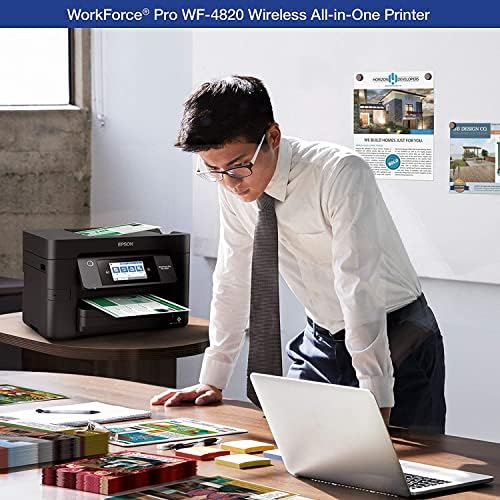 כוח עבודה של Epson Pro WF-4820 מדפסת דיו-דיו אלחוטי כל-אחד-אחד, הדפסה והעתקה וסריקה ופקס, הדפסת
