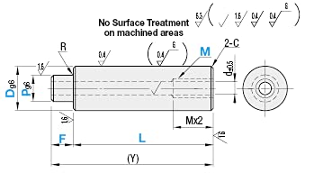 Witproton קצה אחד צעד, קצה אחד טפח על דיוק חלול פיר ליניארי 20mmx277 ממ 1 pc