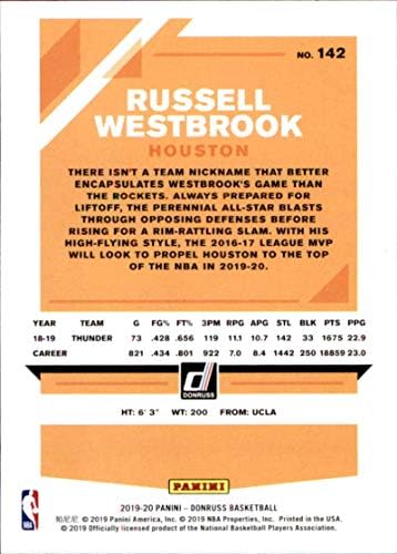 2019-20 כדורסל דונרוס 142 ראסל ווסטברוק יוסטון רוקטס כרטיסי מסחר רשמיים ב- NBA