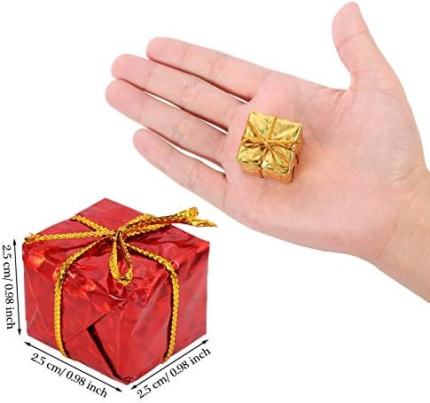 Sussurro 144PCS מיני קופסאות מתנה קופסאות חג מולד קופסאות קטנות מיני קופסא מתנה עץ חג המולד קישוט תליון לחג המולד