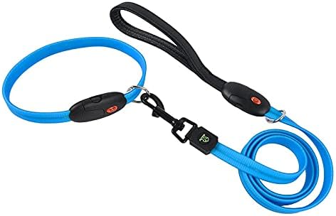 צווארון חיית מחמד זוהר חבל חבלים צווארון USB טעינה LED צווארון כלב חבל חבל כחול