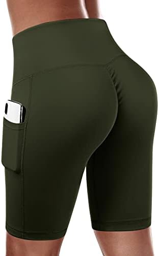 MGBD נשים חלקות ישת יוגה יוגה מכנסי יוגה בקרת בטן טייץ 'מכנסיים קצרים מזדמנים עם חותלות אימון כושר בכיס