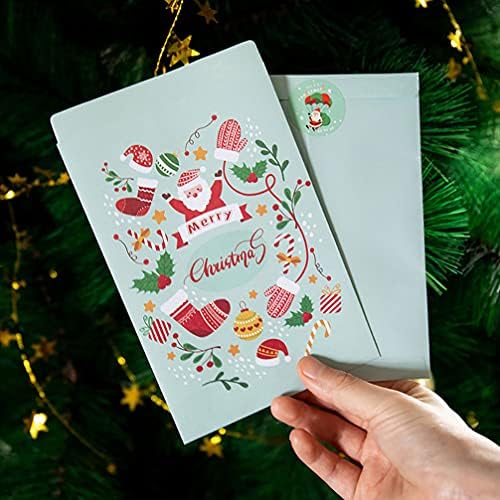 Amosfun מיכלי מתנה 24 יחידות נייר חג המולד שקיות לחג המולד פינוקים תיקים שקיות גודיות שקיות מתנה