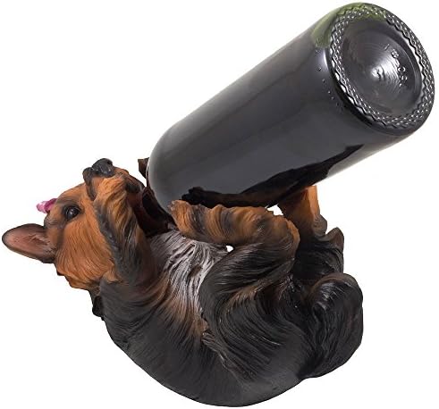 דקורטיבי יורקי יורקשייר טרייר טרייר מחזיק בקבוקי יין פסל למטבח או כלב מטבח או עיצוב בר כמתנות לאוהבי