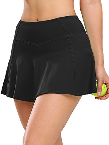 1A1A חצאיות גולף טניס נשים עם מכנסיים קצרים מכסים חצאית ספורט ספורטס ספורטס ספורטס ספורטיבית גבוהה ...