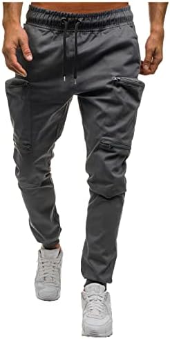 Uofoco מכנסי מותניים הניתנים להרחבה קיצים זכריים פלו -פלי ריצות מכנסיים כפתור מגניב רגל ישרה מצוידת בתוספת