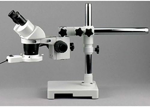AMSCOPE SW-3B24-FRL מיקרוסקופ משקפת, עיניים WH10X, הגדלה של 10X ו- 40X, מטרה 2x/4x, מעמד בום זרוע יחיד,