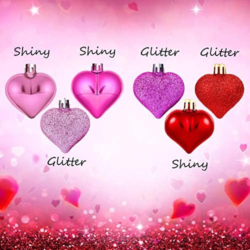 חרוזים דקורטיביים קישוטי גרלנד מתנות 24 יחידות לב של Valentine's Valentine יום קישוטים ולנטיין תלוי זקן
