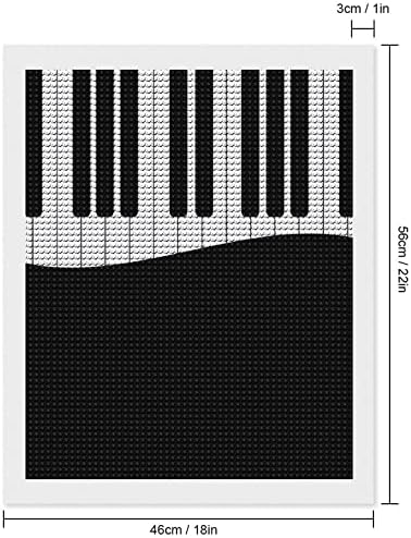 מקשי פסנתר שחור ולבן ערכות ציור יהלומים ערכות 5D DIY מקדחה מלאה ריינסטון אמנויות עיצוב קיר למבוגרים
