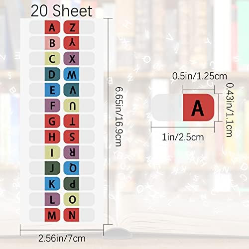 520 יחידות צבעוני קבוע אלפביתי כרטיסייה אינדקסים א 'עד ת' שקוף דף כרטיסיות עצמי דבק דף כרטיסיות