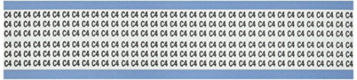 בריידי וו-מ-4-פ. ק. בד ויניל שניתן למקם מחדש, שחור על לבן, אותיות ומספרים מוצקים כרטיס סמן חוט